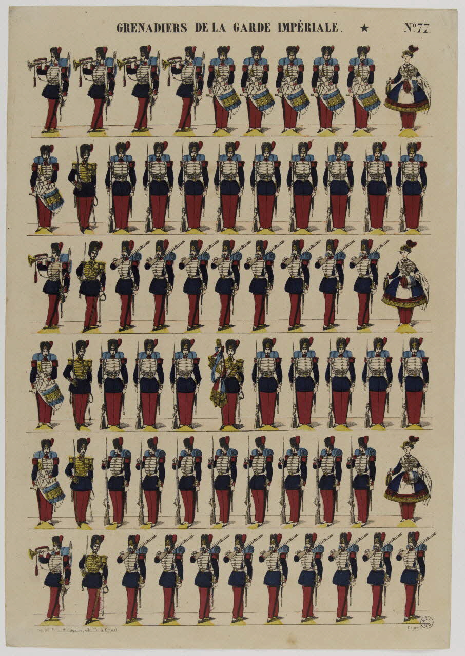 Pinot et Sagaire estampe GRENADIERS DE LA GARDE IMPERIALE. Lorraine, France 1860-1872 1953.86.1663 Photo RMN-Grand Palais (Mucem)