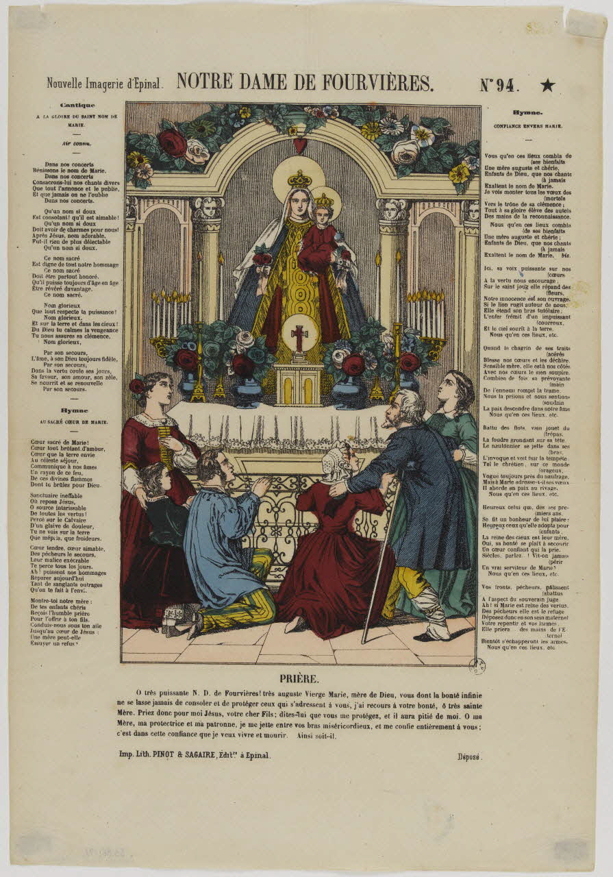 Pinot et Sagaire estampe NOTRE DAME DE FOURVIERES. Lorraine, France 1860-1872 1953.86.192 Photo RMN-Grand Palais (Mucem)