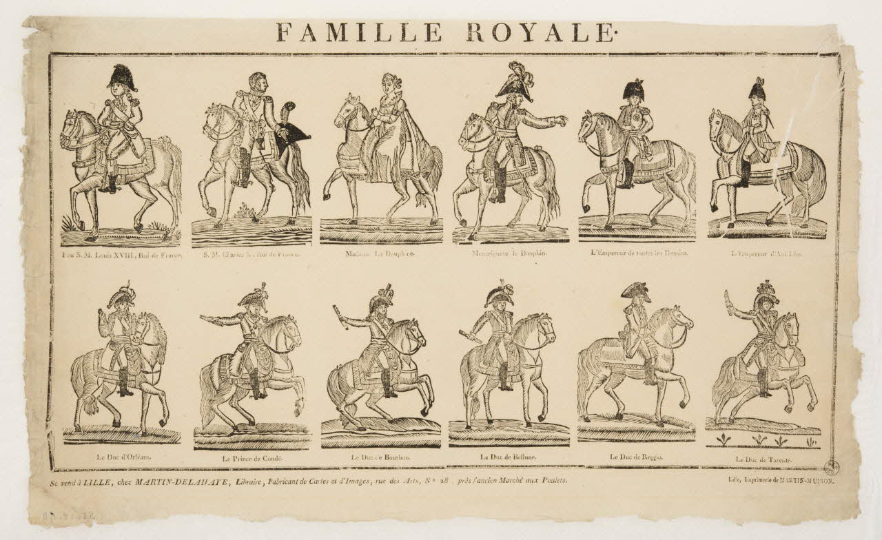 Henri Alexandre Joseph Martin-Delahaye ; Martin-Muiron Louis imagerie ancienne FAMILLE ROYALE. Lille 1820-1833 1953.12.49 Photo