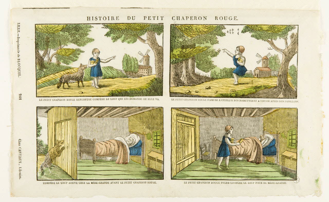 Jean-Baptiste Castiaux ; Simon-François Blocquel imagerie ancienne HISTOIRE DU PETIT CHAPERON ROUGE. Lille 1809-1837 1953.12.51 Photo
