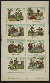 Jean-Baptiste Castiaux ; Simon-François Blocquel imagerie ancienne Planche de contes Lille 1809-1837 1953.12.52 Photo