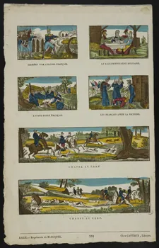 Henri Josué Porret ; Jean-Baptiste Castiaux ; Simon-François Blocquel imagerie ancienne Scènes militaires et scènes de chasse Lille 1819-1837 1953.12.55 Photo