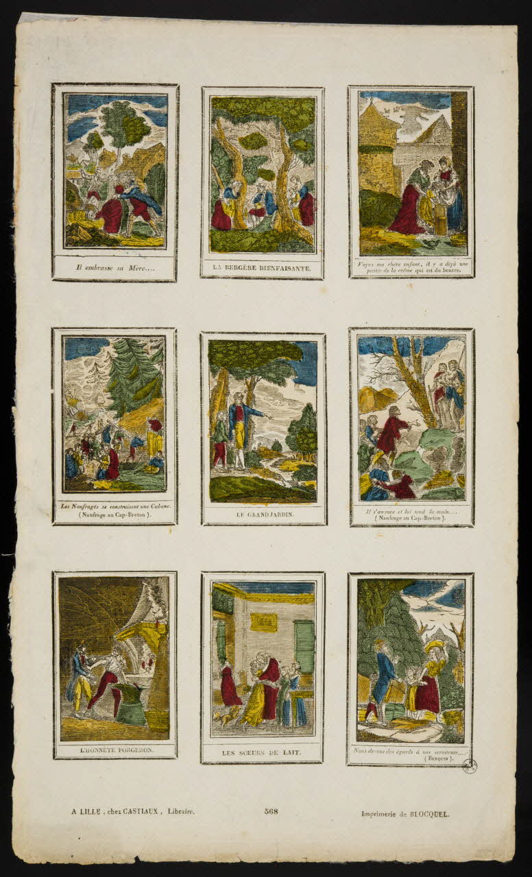 Jean-Baptiste Castiaux ; Simon-François Blocquel imagerie ancienne Scènes diverses Lille 1809-1837 1953.12.63 Photo