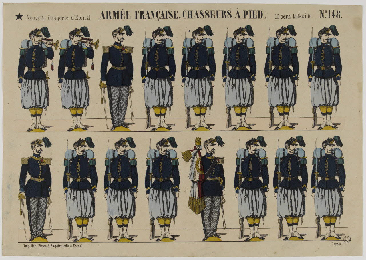 estampe ARMEE FRANCAISE, CHASSEURS A PIED. 1953.86.2330 Photo RMN-Grand Palais (Mucem)