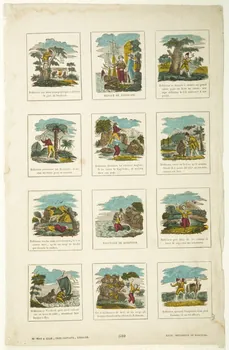 Saint Just César ; Jean-Baptiste Castiaux ; Simon-François Blocquel imagerie ancienne Les aventures de Robinson Lille 1809-1837 1953.12.65 Photo