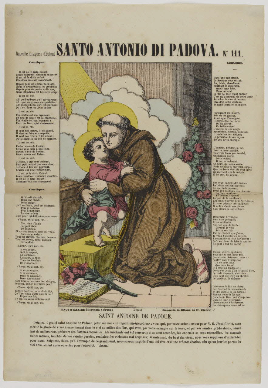 estampe SANTO ANTONIO DI PADOVA. 1953.86.275 Photo RMN-Grand Palais (Mucem)