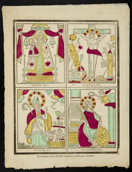 imagerie ancienne Planche de saintetés 1953.12.8 Photo