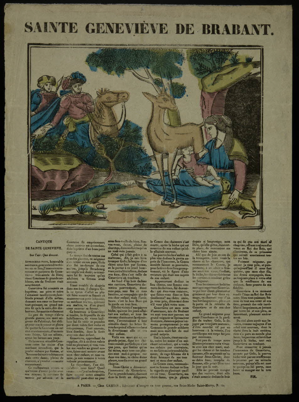 Gambin estampe SAINTE GENEVIEVE DE BRABANT. Paris 1835-1840 1953.12.82 Photo
