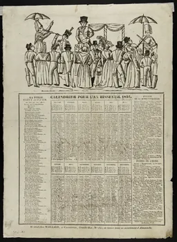 Maillard ; Emile Périaux calendrier CALENDRIER POUR L'AN BISSEXTIL 1836. Rouen 1835 1953.12.89 Photo