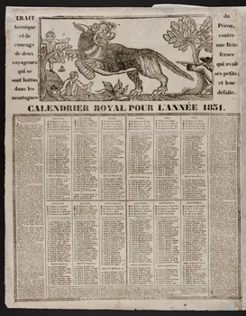 Trenchard-Béhourt veuve ; Trenchard-Béhourt veuve (imprimeur imagerie ancienne CALENDRIER ROYAL POUR L'ANNEE 1831. Rouen 1831 1953.12.92  Photo