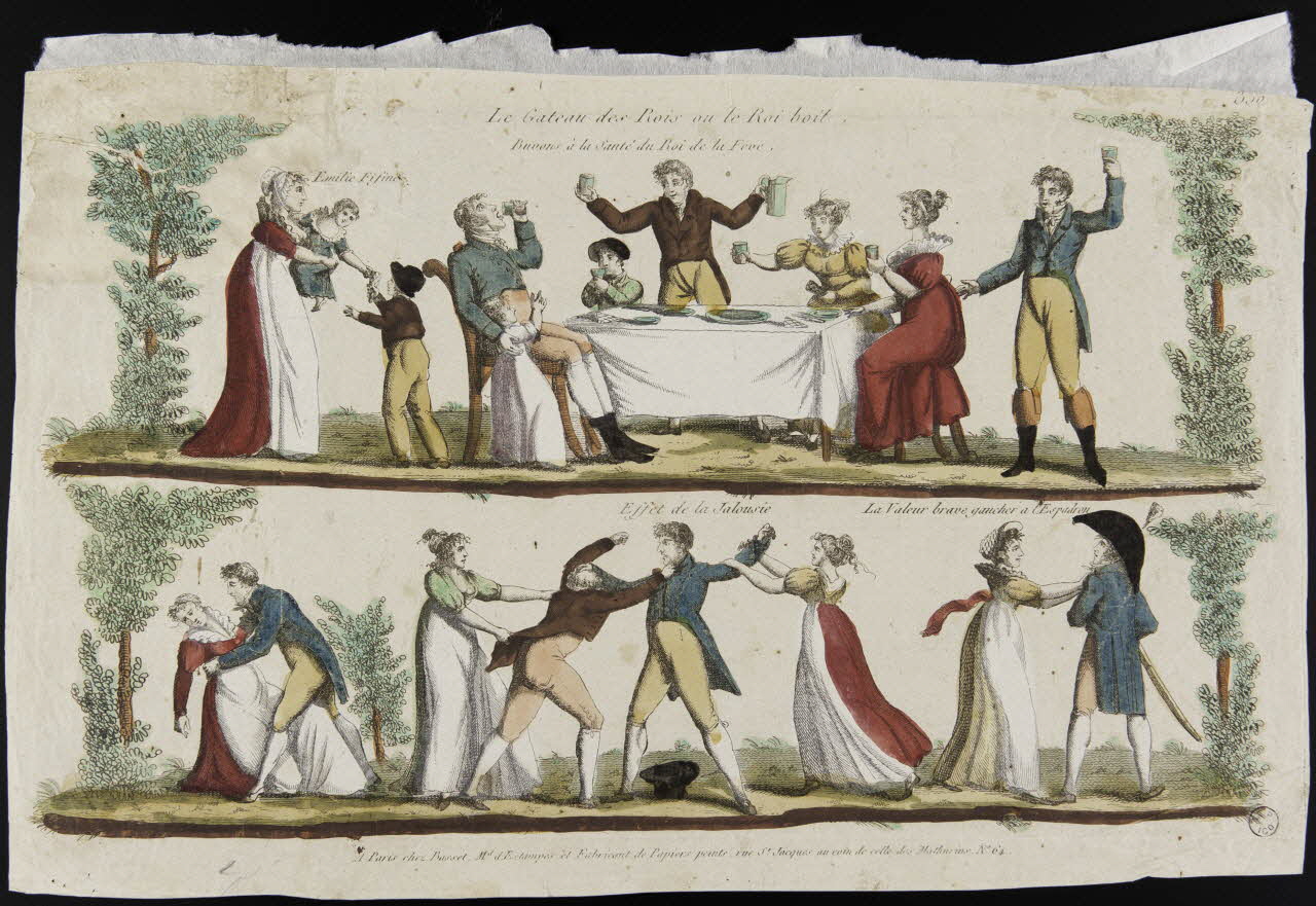 Basset. Paris imagerie ancienne Le Gateau des Rois ou le Roi boit Paris 1805-1833 1953.12.99 Photo