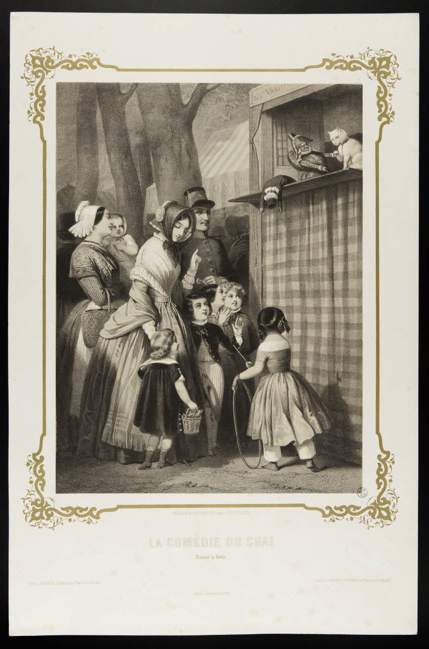 estampe LA COMEDIE DU CHAT  Devant la Toile. 1953.13.2 Photo