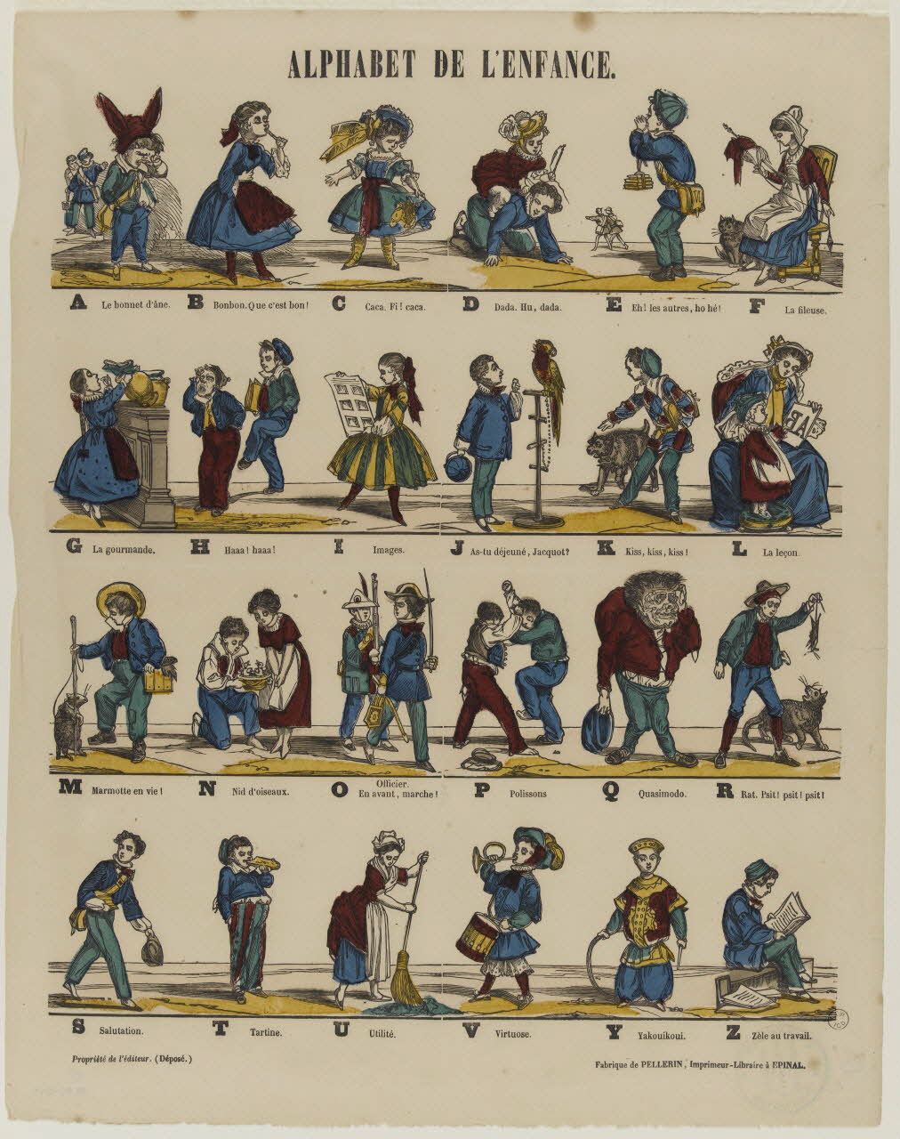 estampe ALPHABET DE L'ENFANCE. 1953.86.4265 Photo RMN-Grand Palais (Mucem)