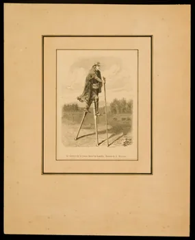 estampe Le facteur de la poste dans les Landes. Dessin de J. Worms. D1953.15.131  Photo