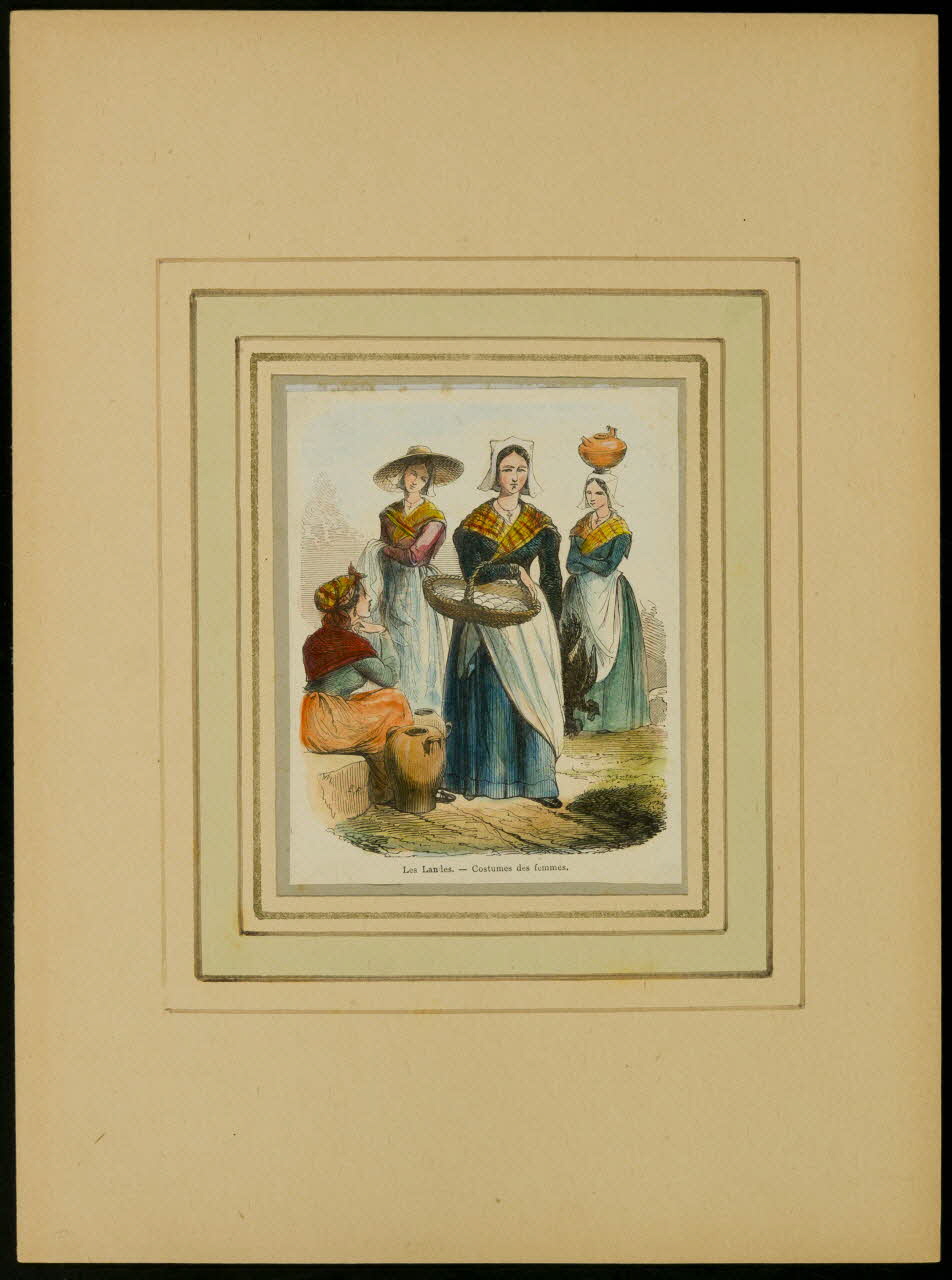 estampe Les Landes. - Costumes des femmes. D1953.15.133 Photo