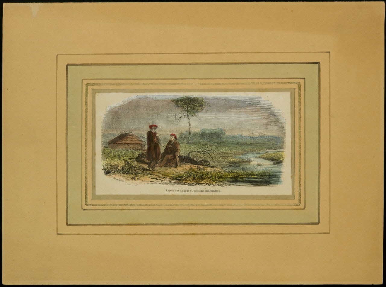 estampe Aspect des Landes et costume des bergers. D1953.15.142 Photo