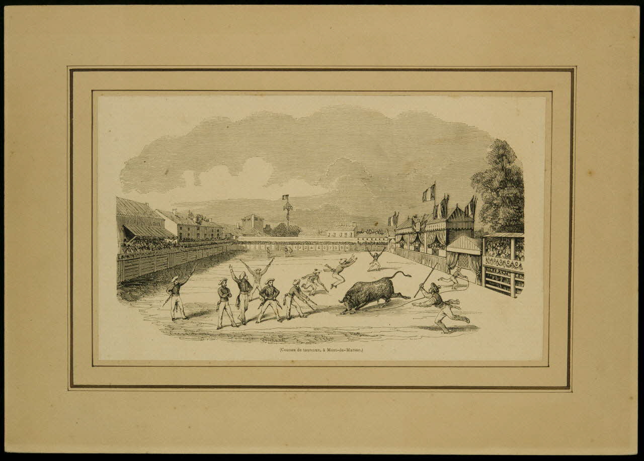 estampe (Courses de taureaux, à Mont-de-Marsan.) D1953.15.145 Photo