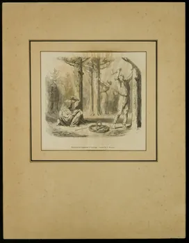 estampe Résiniers et résinières à l'ouvrage. Dessin de J. Worms. D1953.15.148 Photo