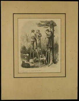 estampe Une famille de paysans landais dans une pinada. Dessin de J. Worms. D1953.15.149  Photo