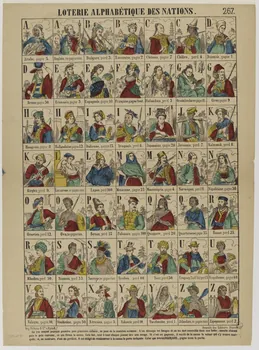 estampe LOTERIE ALPHABETIQUE DES NATIONS. 1953.86.4355 Photo RMN-Grand Palais (Mucem)