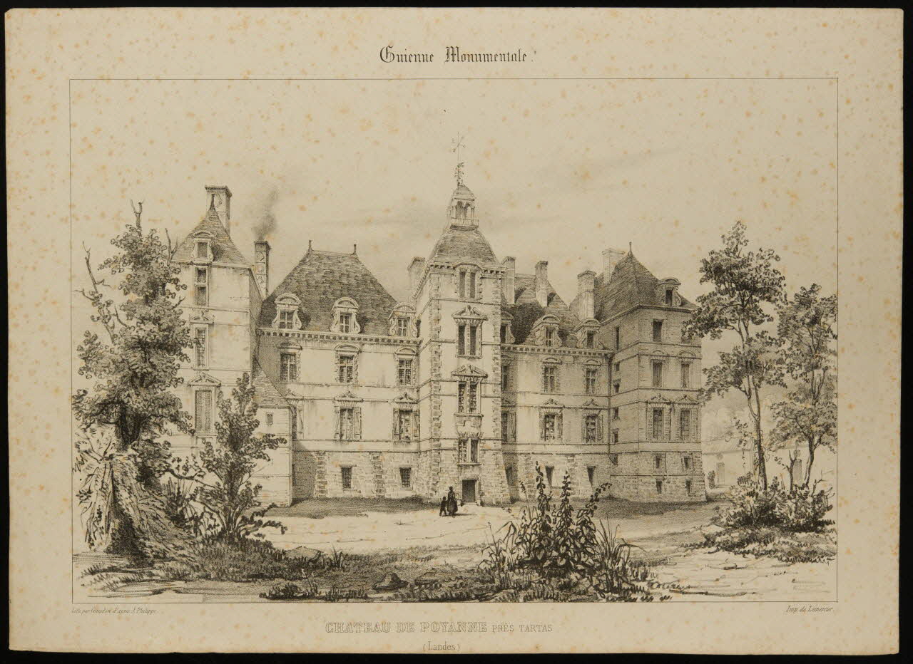 estampe CHATEAU DE POYANNE PRES TARTAS. D1953.15.155 Photo