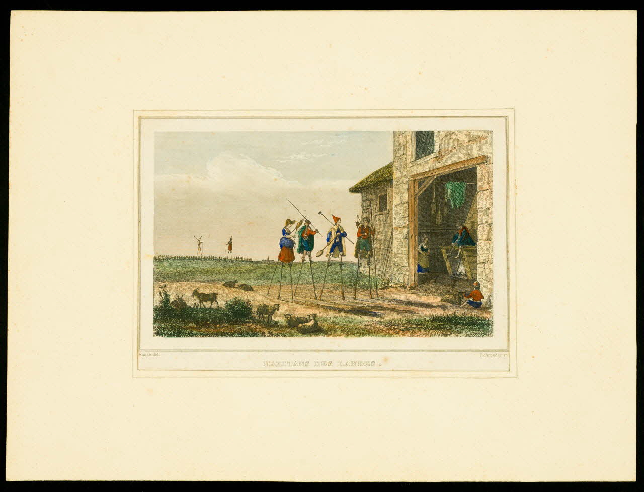 estampe HABITANTS DES LANDES. D1953.15.156 Photo