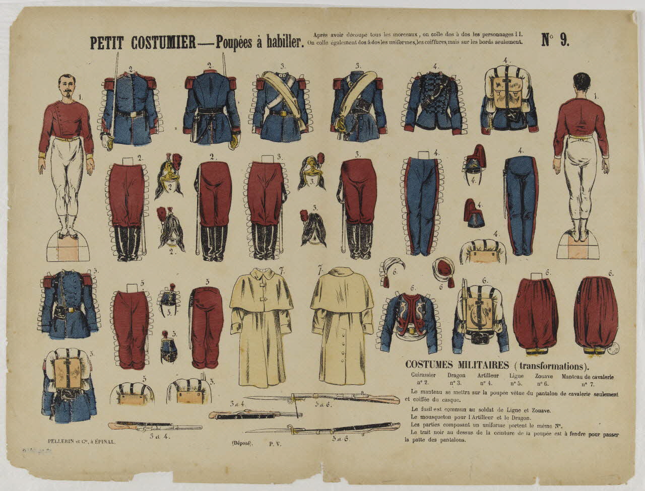 Pellerin estampe PETIT COSTUMIER - Poupées à habiller. Lorraine, France 1875-1878 1977.80.12 Photo RMN-Grand Palais (Mucem)