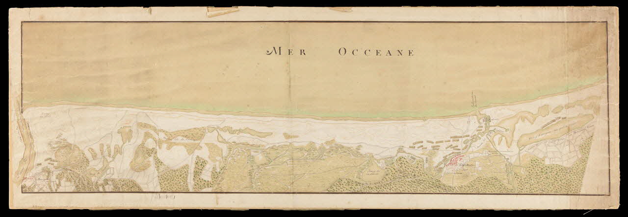 estampe Carte : mer océane, vue entre le Boucau et Cap-Breton (sic) D1953.15.166 Photo