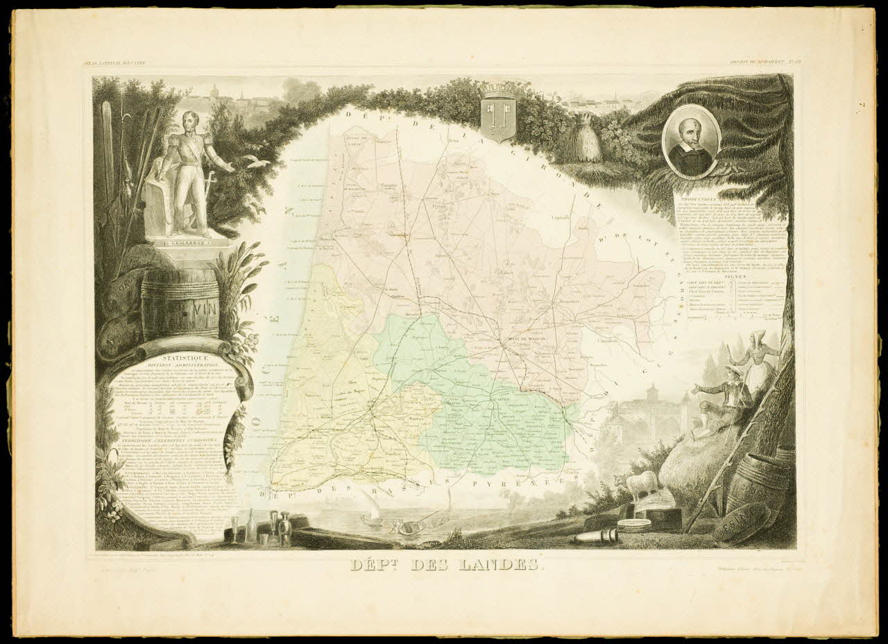 estampe DEPT. DES LANDES. D1953.15.175 Photo