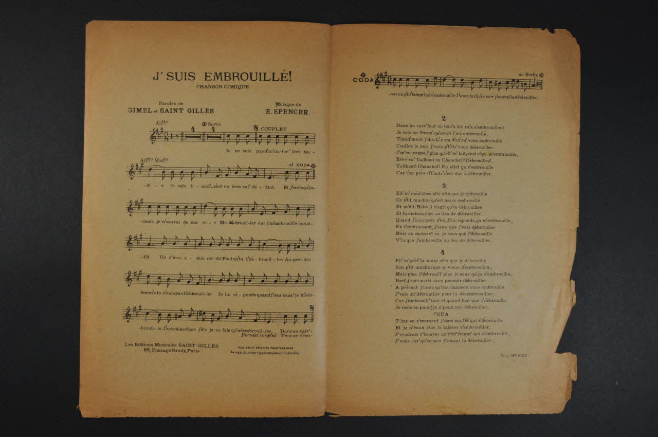 chanson petit format 1970.139.3 Photo Mucem