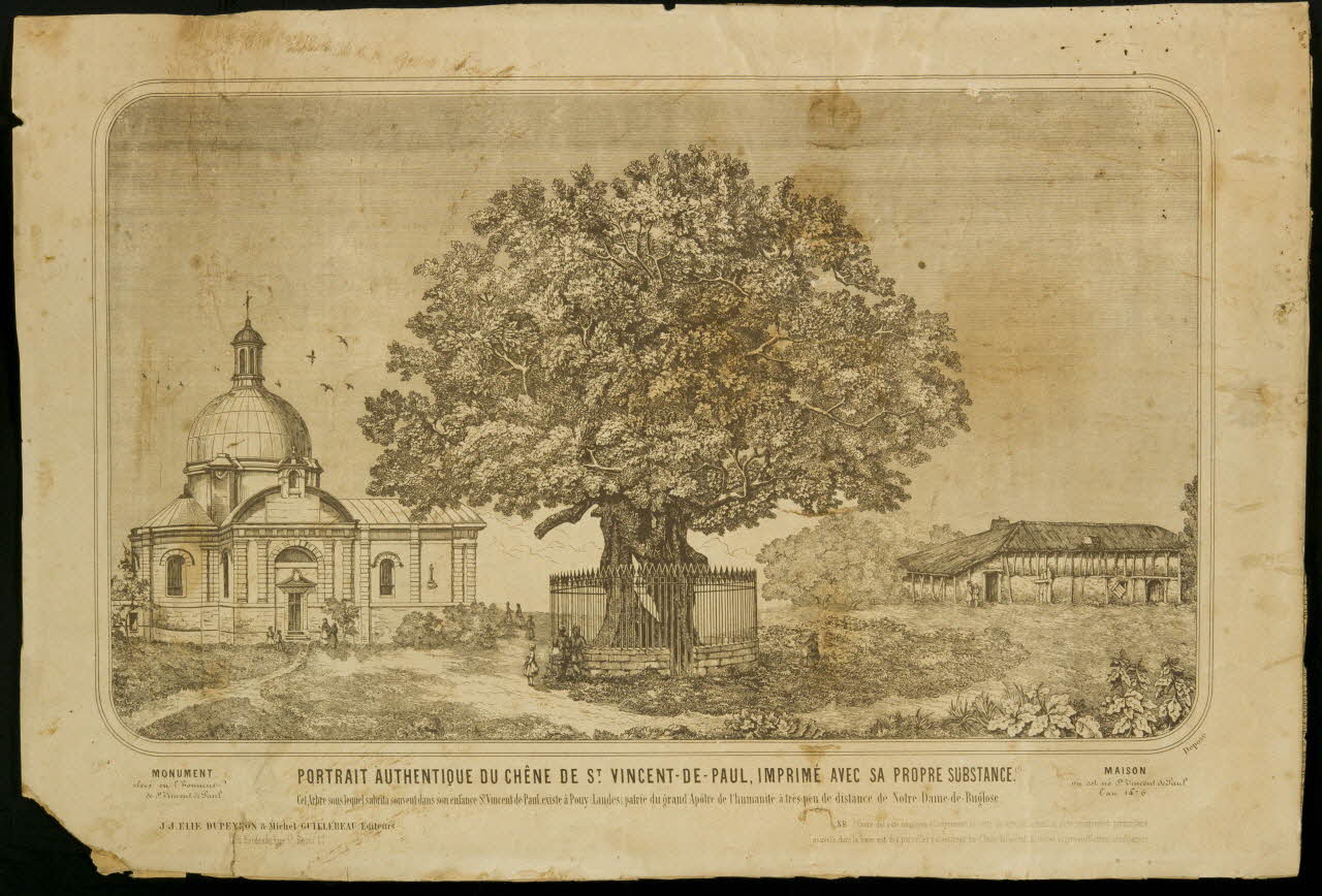 estampe PORTRAIT AUTHENTIQUE DU CHÊNE DE ST. VINCENT-DE-PAUL, IMPRIME AVEC SA PROPRE SUBSTANCE D1953.15.178 Photo