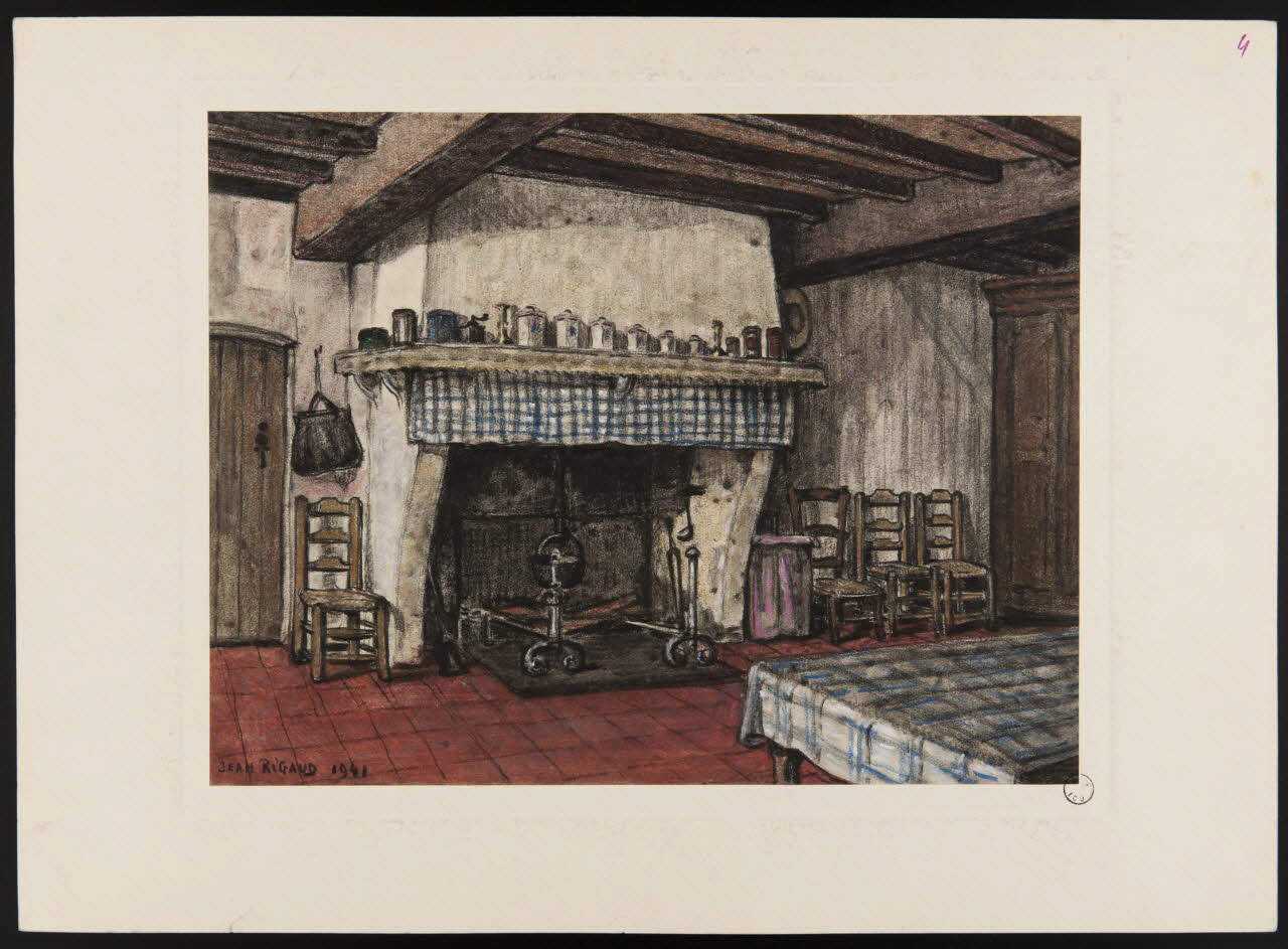 Rigaud Jean dessin Interieur de métairie à Saint Sever 1941 D1953.15.184 Photo