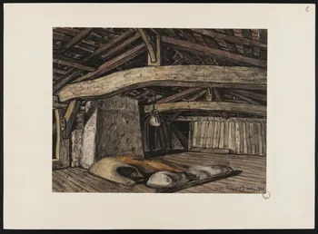 Rigaud Jean dessin Intérieur de grenier à Saint Sever 1941 D1953.15.186 Photo