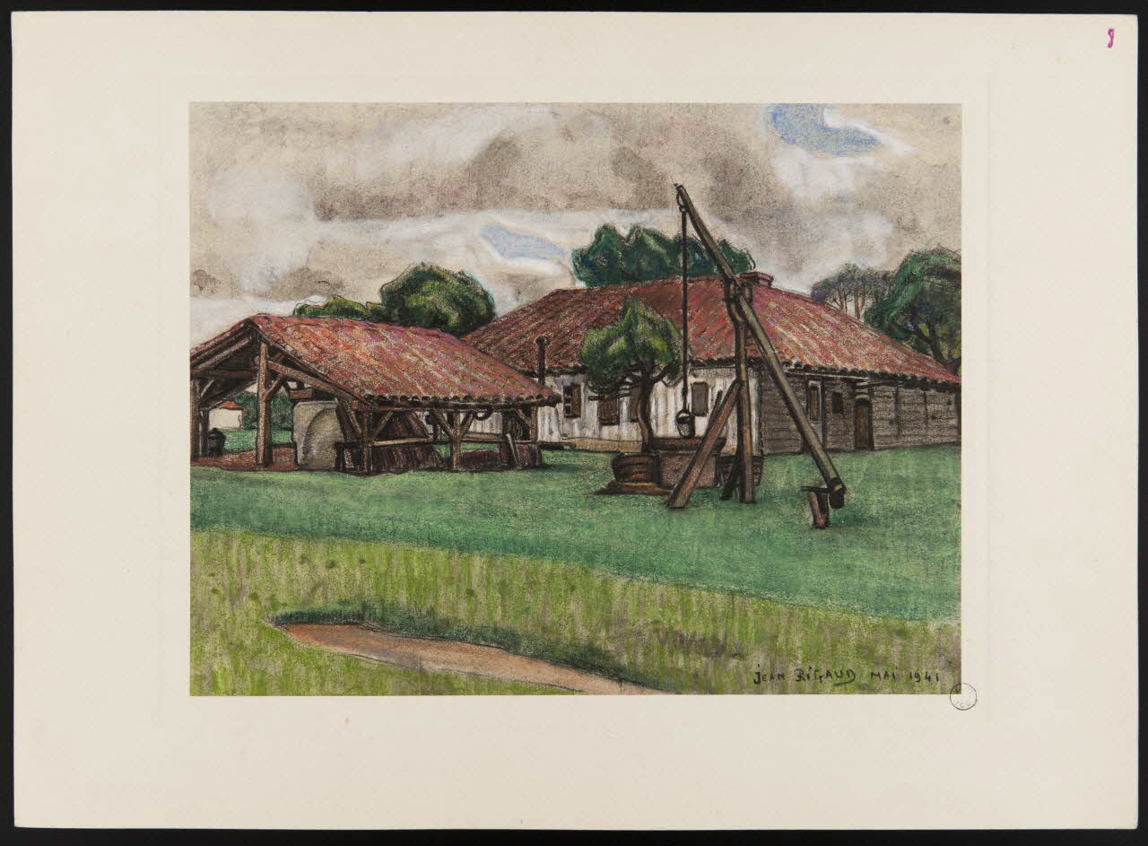 Rigaud Jean dessin Ferme landaise 1941 D1953.15.188 Photo