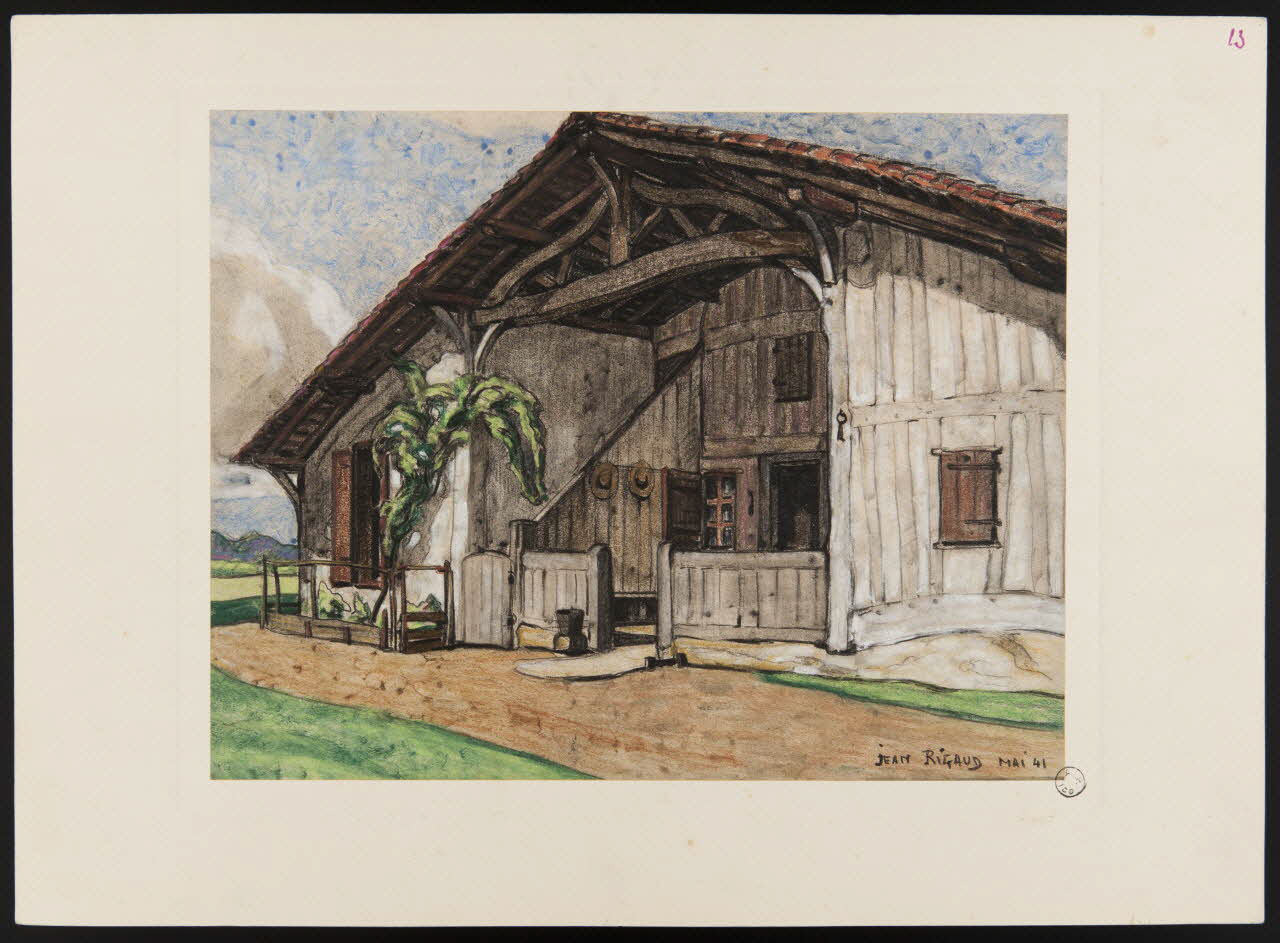 Rigaud Jean dessin Metairie à Saint-Sever-Luxey, Landes 1941 D1953.15.193 Photo
