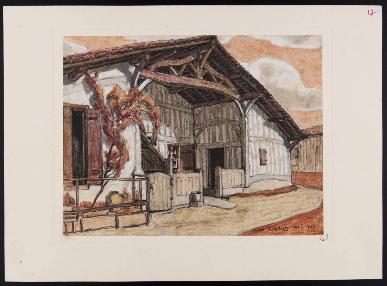 Rigaud Jean dessin Métairie à Saint-Sever-Luxey, Landes 1941 D1953.15.197 Photo