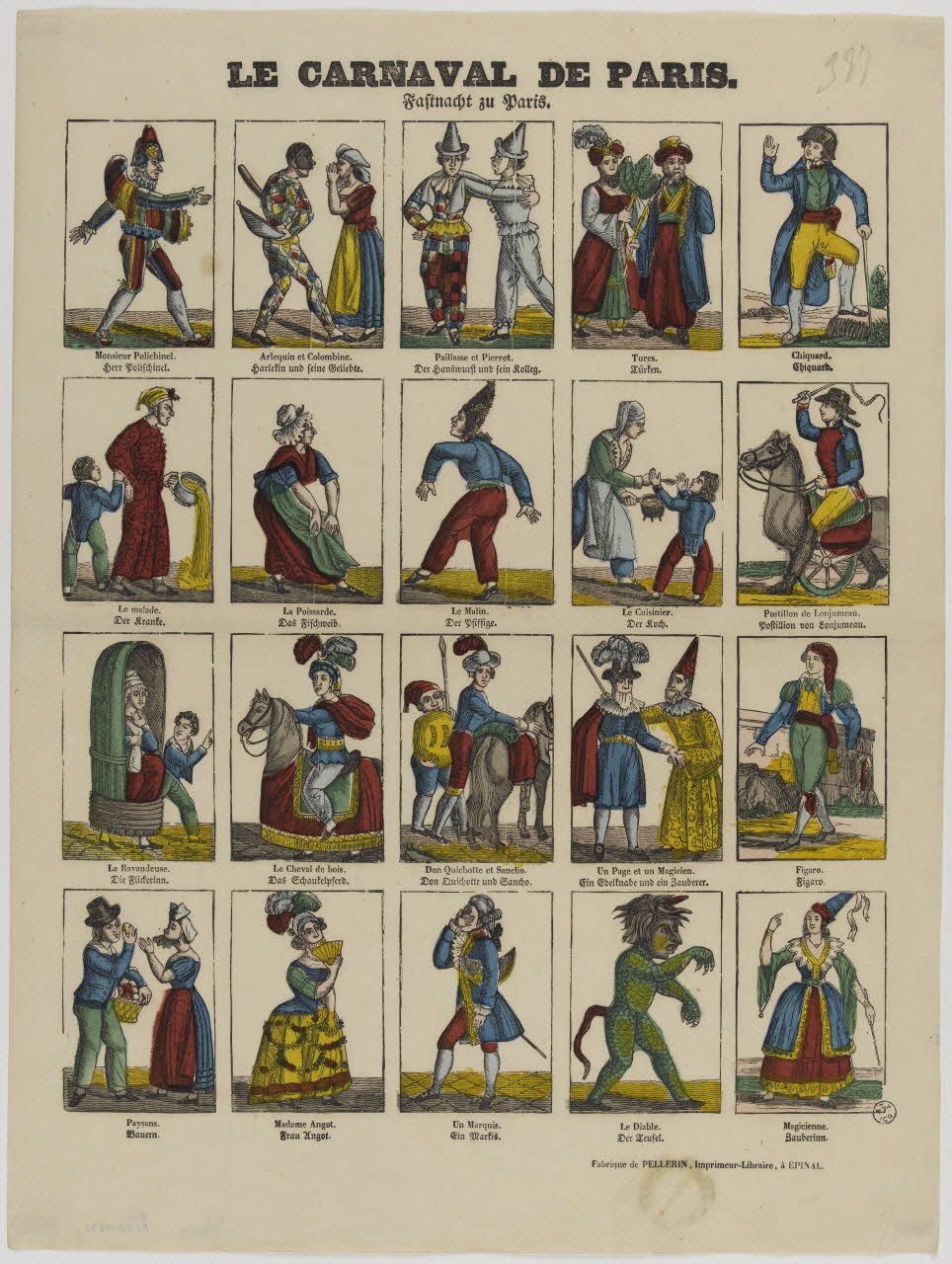 Pellerin estampe LE CARNAVAL DE PARIS. Lorraine, France 1846 1953.86.4771 Photo RMN-Grand Palais (Mucem)