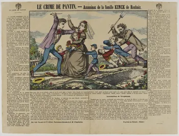 estampe LE CRIME DE PANTIN. - Assassinat de la famille KINCK de Roubaix. 1953.86.4831 Photo RMN-Grand Palais (Mucem)