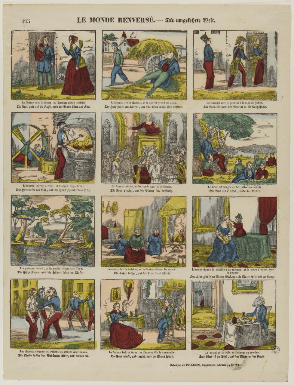 Pellerin à compartiments (3x4) LE MONDE RENVERSE. Lorraine, France 1844 1953.86.5103 Photo RMN-Grand Palais (Mucem)