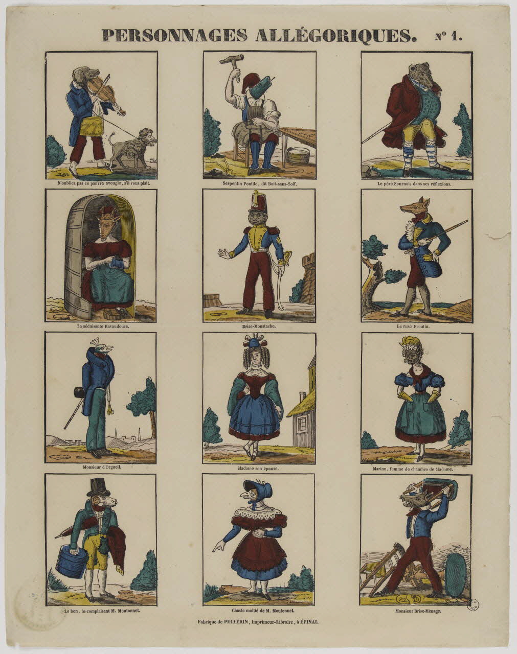 estampe PERSONNAGES ALLEGORIQUES. 1953.86.5128 Photo RMN-Grand Palais (Mucem)
