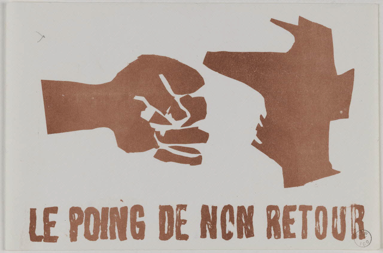 affichette LE POING DE NON RETOUR Paris 1968 1971.32.3  Photo RMN-Grand Palais (Mucem)