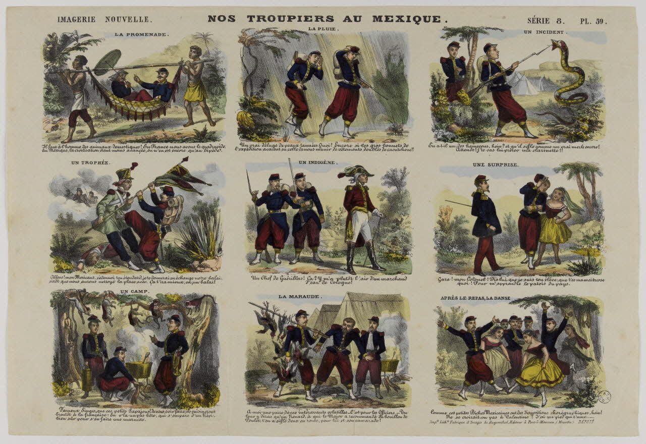 estampe NOS TROUPIERS AU MEXIQUE 1953.86.1065 Photo RMN-Grand Palais (Mucem)