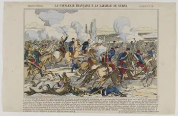 Elie Haguenthal estampe LA CAVALERIE FRANÇAISE À LA BATAILLE DE SEDAN. Pont-à-Mousson 1870-1880 1953.86.1124 Photo RMN-Grand Palais (Mucem)