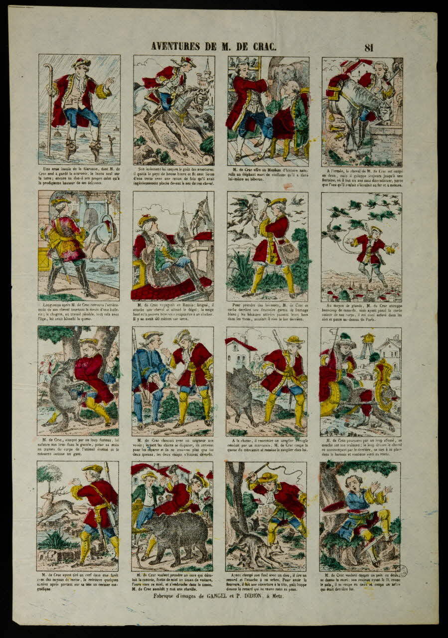 Gangel et Didion estampe AVENTURES DE M. DE CRAC. Metz 1858-1868 1953.41.148 Photo
