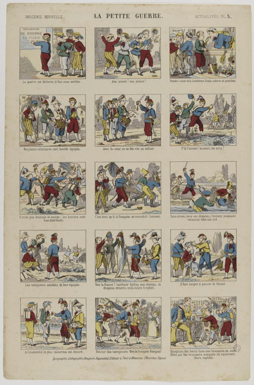 Elie Haguenthal à compartiments (3x5) LA PETITE GUERRE. Pont-à-Mousson 1870-1880 1953.86.1183 Photo RMN-Grand Palais (Mucem)