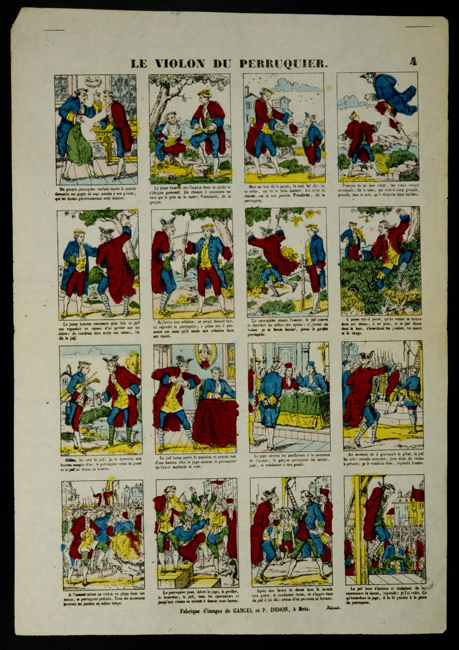 Gangel et Didion estampe LE VIOLON DU PERRUQUIER. Metz 1858-1868 1953.41.150 Photo