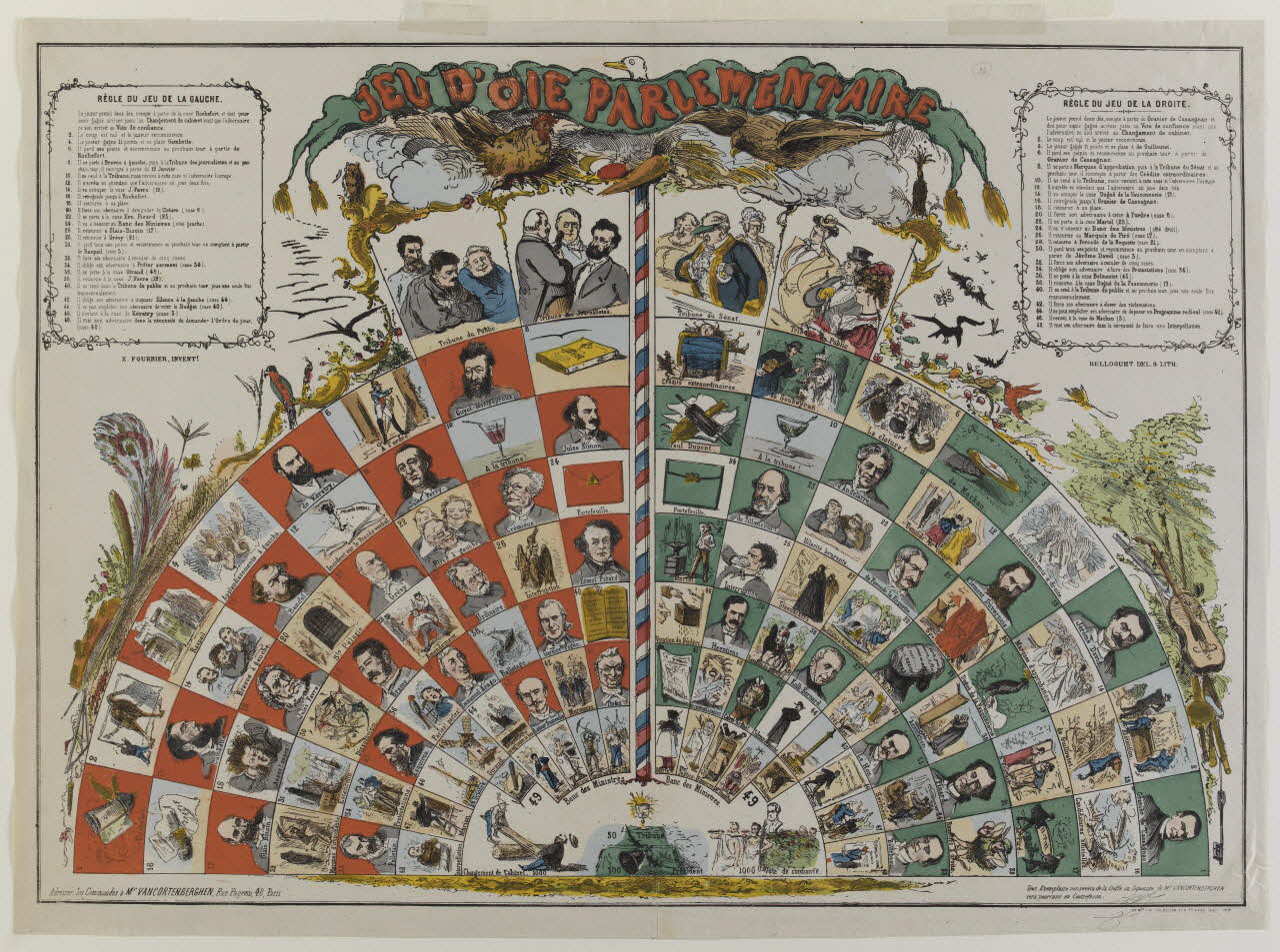 jeu de l'oie JEU D'OIE PARLEMENTAIRE 1966.81.161 Photo RMN-Grand Palais (Mucem)