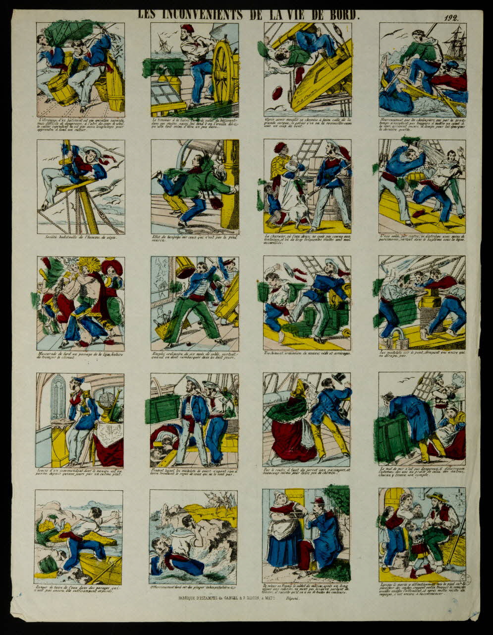 estampe LES INCONVENIENTS DE LA VIE DE BORD. 1953.41.184 Photo