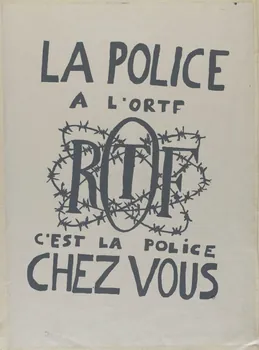 Atelier populaire de l'École nationale supérieure des beaux arts. Paris affiche La police à l'ORTF c'est la police chez vous Ile-de-France, France 1968 1968.48.16 Photo RMN-Grand Palais (Mucem)