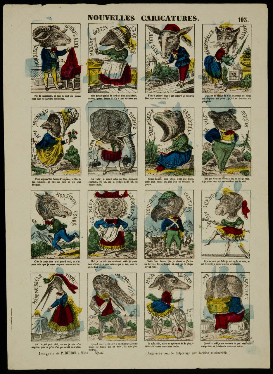Paulin Didion estampe NOUVELLES CARICATURES. Metz 1869-1879 1953.41.188 Photo